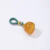 Pingente de Ágata Natural Flor de Lótus Pequeno Charme, Luxo Leve Versátil Pixiu Raposa Pulseira Colar DIY Acessório Peças Pequenas