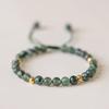 Pulseira de Ágata Aquática Verde para Mulheres, Joia de Cristal, Design de Nicho Ins, Contas de Transferência para Melhor Amiga, Pulseira Tecida à Mão