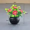 Novos 5 Vasos Pequenos de Flor de Ameixa Artificiais Plástico Falso Margarida Decoração Bonsai Enfeites de Flores Artificiais Prontos para Venda