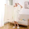 Terciopelo de coral animal de dibujos animados toalla de hogar combinada juego de toallas suave absorbente toalla de baño para niña gorro de ducha falda de baño