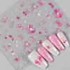 Nuevas pegatinas para uñas Redanco 5D con relieve rosa y azul, con diseño de concha y lazo, tridimensionales, He-1054