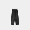 Pantalones casuales simples de color azul marino liso 100% cáñamo para mujer, nueva colección de otoño, pantalones rectos de alta densidad para mujer, verano FSY50603