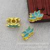 Acessórios para Joias Gotejamento de Óleo Jade Sintético Azul Queimado Feito à Mão DIY Cobre Conservante de Cor 10*5mm Estilo Antigo Material B3418