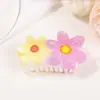 Gorace Joyería Pasador Versátil Clip de Flor de Color Contrastante Trasero de la Cabeza Pasador para Cola de Caballo Alta Accesorios para el Cabello de Estilo Pastoral para Mujer