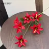 6 Cabezas de Flores de Lirio Artificiales de Alto Recuento para Salón de Bodas, Decoración de Pasillo, Decoración Suave de Sala de Estar en Casa y Accesorios de Fotografía
