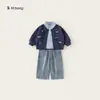 [Colección de Conjuntos de Tres Piezas para Niños] Ropa Nueva Estilo Coreano para Niños Primavera y Otoño, Conjunto de Tres Piezas con Chaleco para Niños