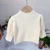Suéter Básico para Niñas Ropa de Otoño Suéter Tejido para Niños Suave Encerado Suéter de Cuello Medio Alto para Bebé Niña Primavera y Otoño Estilo Occidental