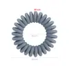 Goma para el pelo pequeña de cable de teléfono en colores oscuros, Cuerda para el pelo mate de alta elasticidad estilo perezoso, Goma para coleta baja Diadema de TPU
