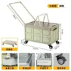 Caixa de Armazenamento de Camping de Abertura Lateral Estilo Japonês Multifuncional Transparente Dobrável Armário de Armazenamento Montável no Carro Caixa de Armazenamento com Tampa de Madeira