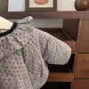 Estilo Tweed Estilo! Estilo Coreano Jaqueta de Algodão Estilo Floral com Gola Folha de Lótus para Bebê Menina Jaqueta de Algodão Jaqueta de Outono e Inverno para Bebê