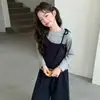 Conjunto Casual Estilo Coreano Primavera y Otoño Nuevo Elegante Falso Dos Piezas Top de Manga Larga Dulce Floral Pantalones de Pierna Ancha Conjunto de Dos Piezas