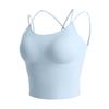 Camisola Estilo Nova Coleção Primavera 2026 com Bojos, Pontos Adesivos Sem Costura, Sutiã Esportivo Personalizável, Roupa de Yoga de Alta Elasticidade para Mulheres