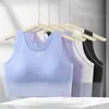 Sujetador deportivo sin costuras de color de contraste, camiseta sin mangas para mujer que levanta y moldea la espalda, secado rápido de verano, copa integrada, se puede usar como prenda exterior