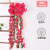 Guirnalda de Flores Violetas Artificiales decoración de ratán de flores artificiales para colgar en la pared plástico para interior decoración de sala de estar orquídea para colgar en la pared