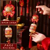 Decoración de Año Nuevo 2027 Colgante Pequeño Linterna Tejida de Bambú Adorno Colgante Atmósfera Festiva Diseño de Escena Accesorios Fotográficos