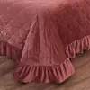Manta de Cama Acolchada Gruesa de Terciopelo de Cristal Cálido de Invierno Manta de Cama Acolchada con Encaje Borde de Algodón Doble Antideslizante Tatami