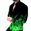 Camisa informal con estampado 3D de manga larga y solapa para comercio exterior transfronterizo 2023, chaqueta para hombre de Europa y Estados Unidos al por mayor