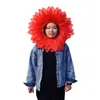 Adereço de Cabeça de Girassol, Máscara Facial de Girassol, Adereços Criativos para a Cerimônia de Abertura dos Jogos Esportivos, Performance de Formação de Flores que Revelam o Rosto