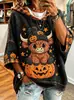 Nueva sudadera de Halloween transfronteriza 2026 con estampado de letras, sudadera con capucha para mujer con diseño independiente y forro polar pequeño