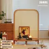 Sala de Estar Estilo Retrô Americano Divisória de Tela Luminária Lateral de Sofá Luxo Rack de Armazenamento de Madeira Maciça Rattan Grelha Artística Divisória de Ambiente Armário