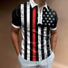 Popular Amazon transfronterizo POLO cuello solapa verano casual corto caqui rayado estampado digital verano diario camiseta