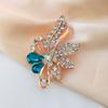 Moda industria pesada Diamante circonita traje de mujer ramillete de flores pin de planta simple accesorios para abrigo broche de flores