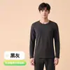 Ropa interior térmica de otoño e invierno para hombre, conjunto de ropa y pantalones de otoño para personas de mediana edad y jóvenes, corte ajustado, color gris medio, capa base, venta al por mayor