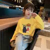 H2524# Camiseta de Manga Larga de Algodón para Niña Primavera Nueva Camiseta Base Versátil Ropa Exterior Primavera y Otoño Infantil Blanco Tendencia