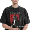 Camiseta Lavada Muerte Anime Notas Hip Hop Japonés Vintage Camiseta-