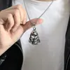 Colgante de calavera vintage de acero de titanio para hombre punk hip hop callejero fantasma maligno diente collar joyería fábrica venta al por mayor