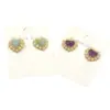 MPE122 moda nicho diseño en forma de corazón gema colorida pequeño colgante pendientes de botón esencial para citas de chicas