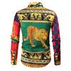 Camisa de Manga Larga para Hombre con Forro Largo 2021 Nueva Comercio Exterior Transfronterizo Moda Juvenil Europea y Americana Estilo Familiar Famoso Camisa de Solapa Estampada para Hombre