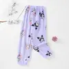 Pantalones de Pijama para Niños Niños Invierno Coral Fleece Forro Polar Cálido Pantalones de Pijama de Franela para Niños Grandes Pantalones Coreanos