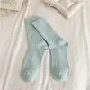 Youjiaxiu Otoño Nuevo Color Sólido Calcetines Gruesos de Punto Rasgados Calcetines Holgados de Moda Doble Aguja Algodón Calcetines de Media Pantorrilla Algodón