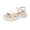 0513 Nuevas Sandalias Medias Zapatillas para Mujer 2025 Verano Negras Tacón Alto Zapatillas Casuales Zapatos de Mujer Aumentadas Transpirables Suela Gruesa