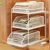 Organizador de almacenamiento para armario, estante multicapa, cajón extraíble, cesta deslizante para ropa, panel divisor de armario