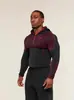 Camiseta Térmica de Manga Larga con Capucha para Hombre Gymshark Fitness Onyx5.0 Tiburón Musculoso Onyx Camiseta de Alta Elasticidad