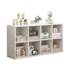 Gabinete de celosía partition de mesita de noche semi-cerrado gabinete de almacenamiento de dormitorio estante de almacenamiento de estantería de mesita de noche almacenamiento de extremo de cama de piso ocho compartimentos