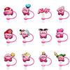 Serie Kirby Dibujo Animado Cubierta para Popote Tapa para Popote Tapón de Polvo de Silicona Decoración Linda para Popote En Stock Listo Venta al por Mayor