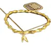 [Mismo que el Influencer] Pulsera de Bambú de Aleación Alto Sentido Método Antiguo Oro Arena Pulsera de Festival para Novia y Madre