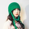 Sombrero de Cubo de Lana de Color Sólido de Invierno Estilo Virtue para Mujer, Combinación Versátil, Rostro Pequeño, Cálido, Cortavientos, Tejido