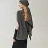 ¡Cachemira lujosa! Bufanda 100% cachemira, estilo otoño/invierno para mujer, chal grande triangular tejido, color liso, diseño simple