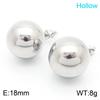 Europeu e Americano Simples Aço Inoxidável Curto DIY Collar Moda All-match Colar Oco Brincos Conjunto de Duas Peças