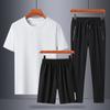 2022 nueva camiseta de manga corta, traje deportivo para hombre, verano 2022, seda de hielo, secado rápido, pantalones cortos casuales para correr, conjunto de tres piezas