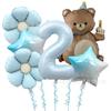 Set de globos de película de aluminio de 40 pulgadas color caramelo, blanco leche, azul talco para bebé, digital, mate, oso mágico, pastel, flor de margarita