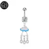 Anillo para ombligo de aleación de titanio G23 mariposa incrustado con circonita Moda europea y americana Joyería para perforaciones F136 Venta al por mayor transfronteriza de Amazon
