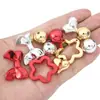 Cuentas Redondas Galvanizadas Acrílicas UV Corazón de Melocotón Cuentas de Lazo Material para Manualidades DIY de Cuentas Collar Joyería Cuentas Sueltas