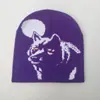 Touca Esportiva ao Ar Livre Totem de Lobo Halloween Transfronteiriço Chapéu Tendência para Clima Frio Puxador Fresco para Corrida Chapéu de Tricô Jacquard