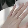 Anillo de Gemas de Nicho con Diseño de Hada Corazón Colorido Estilo Coreano para Mujeres, Anillo Apilable Ajustable para Niñas, Versátil para el Uso Diario