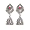 Nuevos aretes largos con borlas de la etnia Miao, estilo étnico con lazo de lujo ligero, aretes llamativos exagerados y de moda
